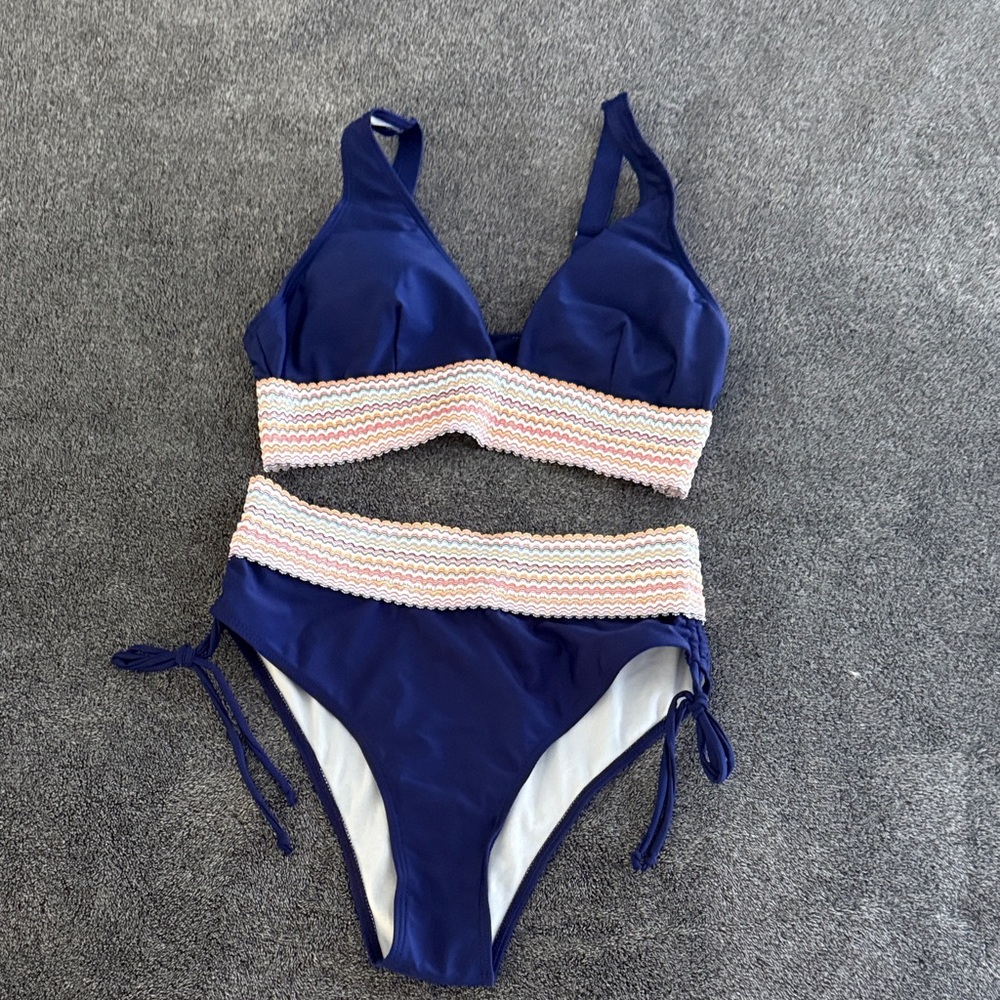 Stylish Blue and Pink Bikini Set